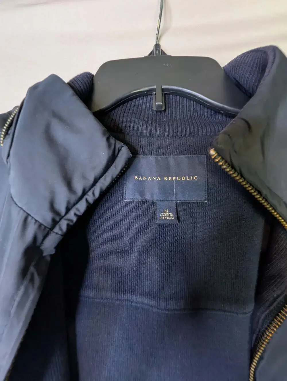 Banana Republic Navy Blue Hybrid Zip-Up Hooded Jacket size M